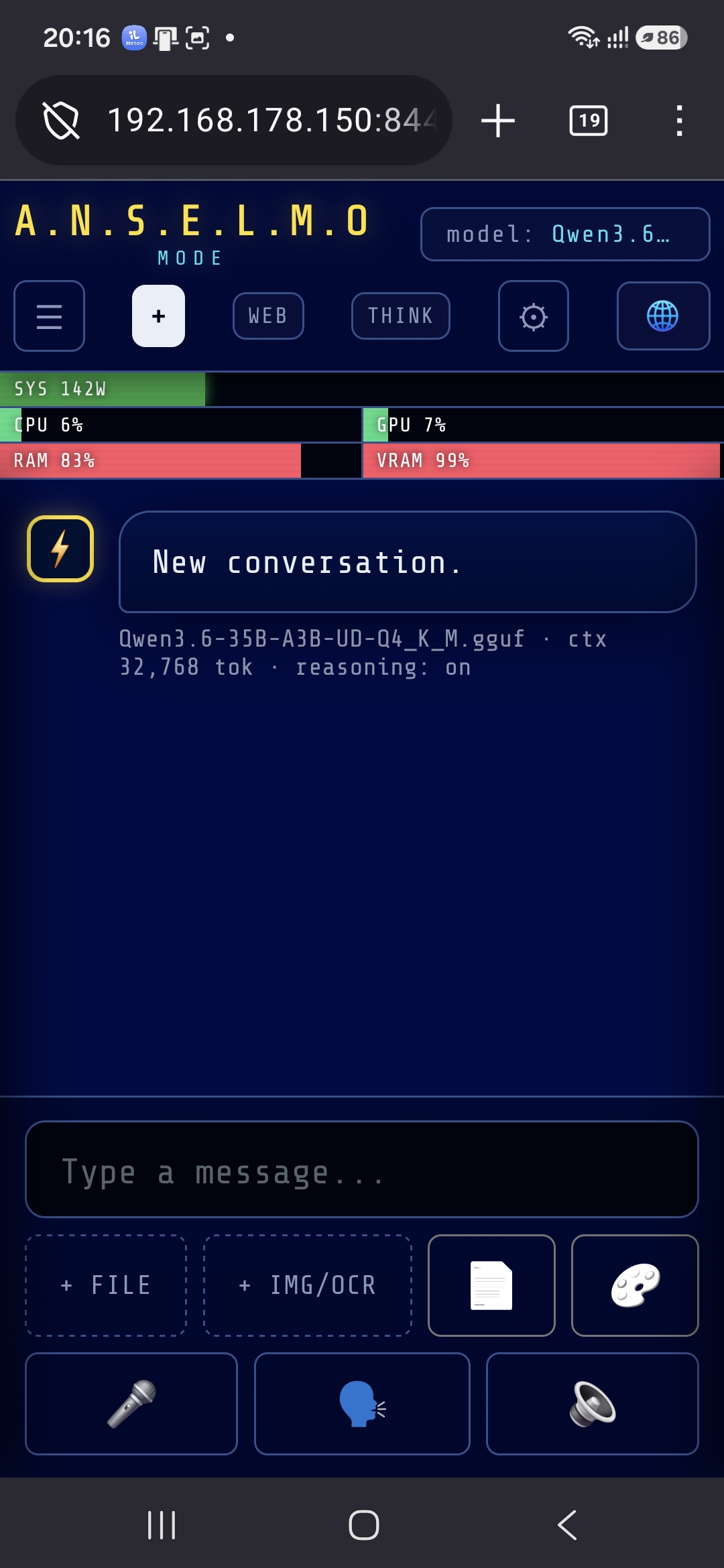 A.N.S.E.L.M.O on a phone