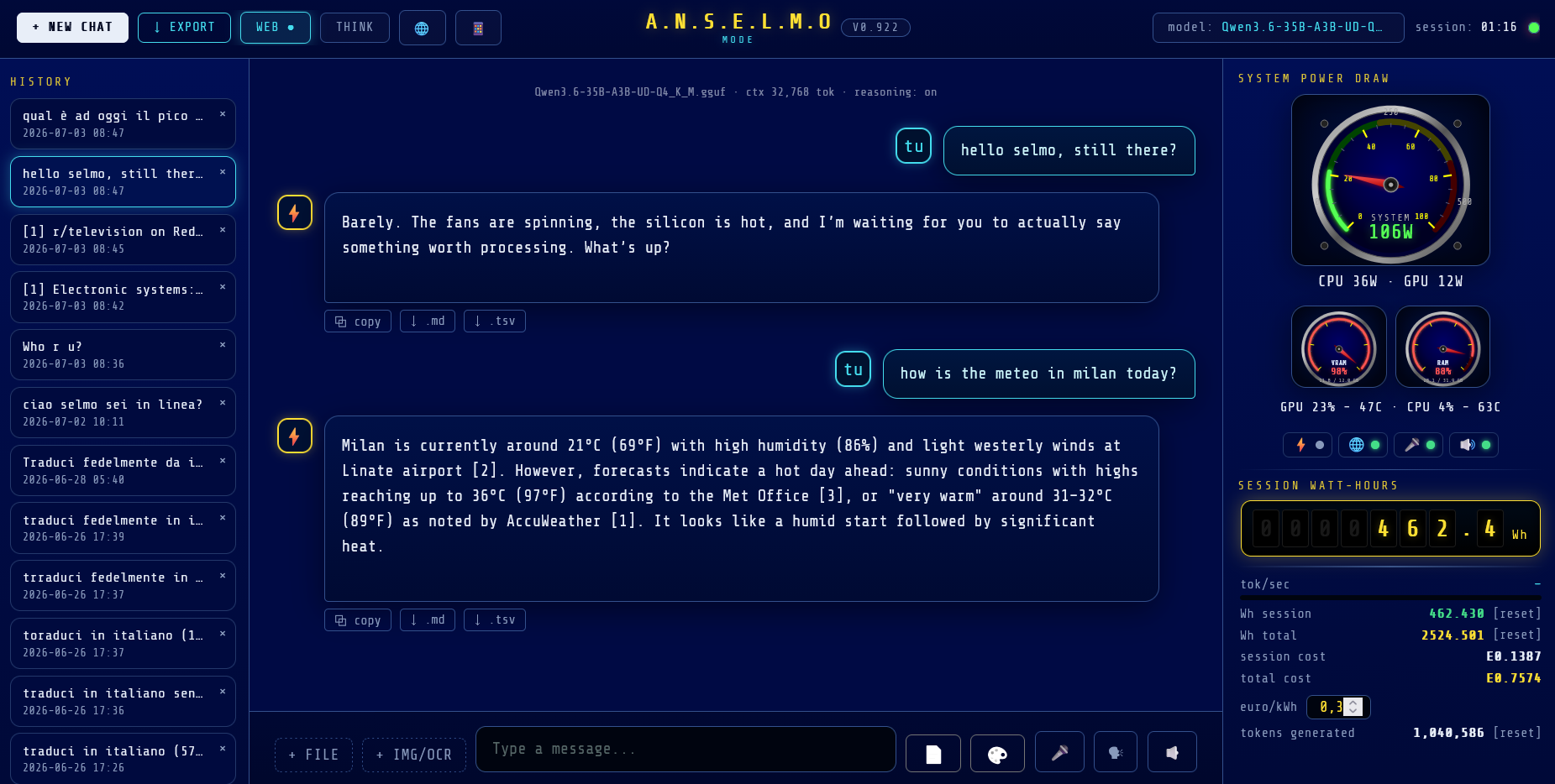 A.N.S.E.L.M.O interface